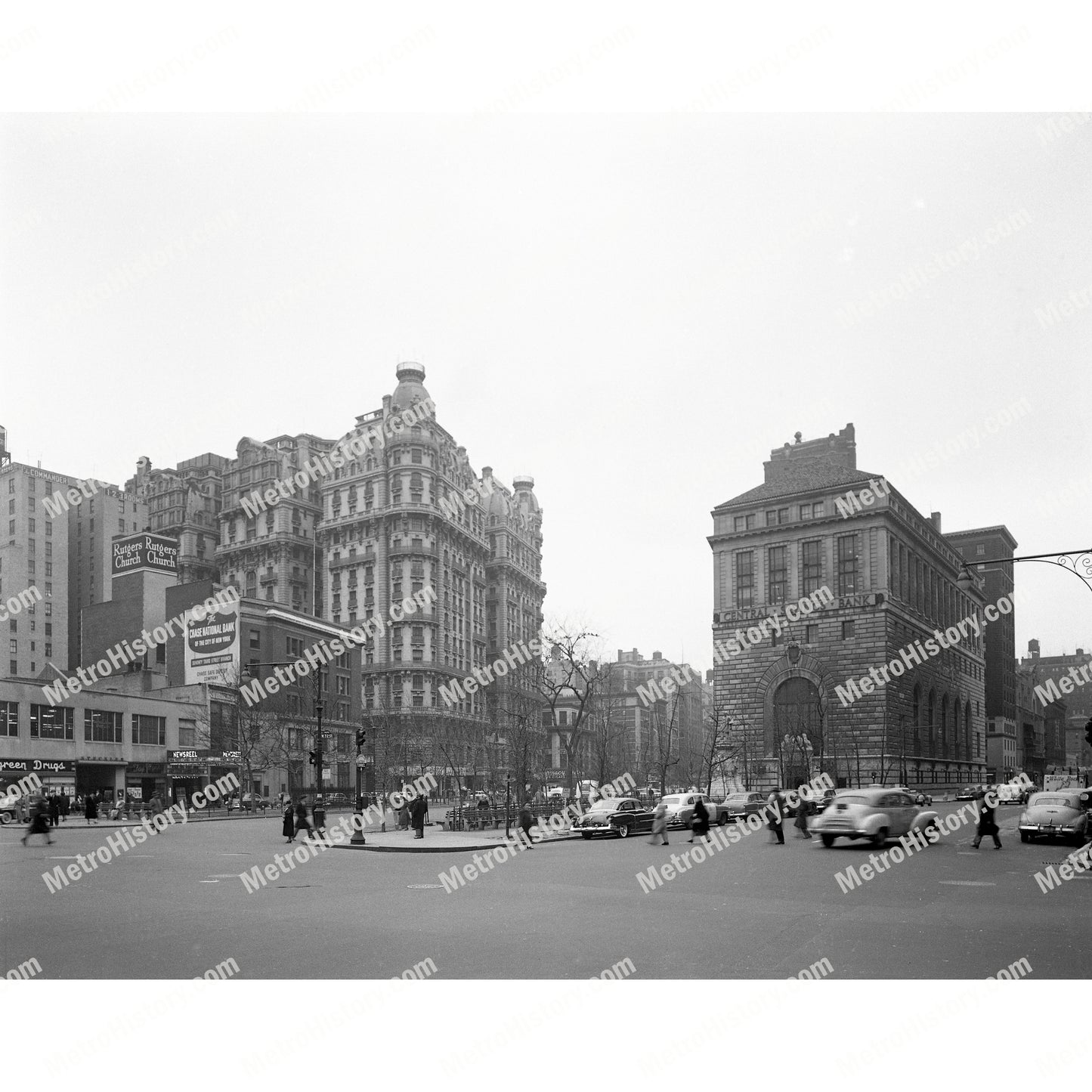 Broadway and Amsterdam Avenue northwest from West 72nd Street, Manhattan