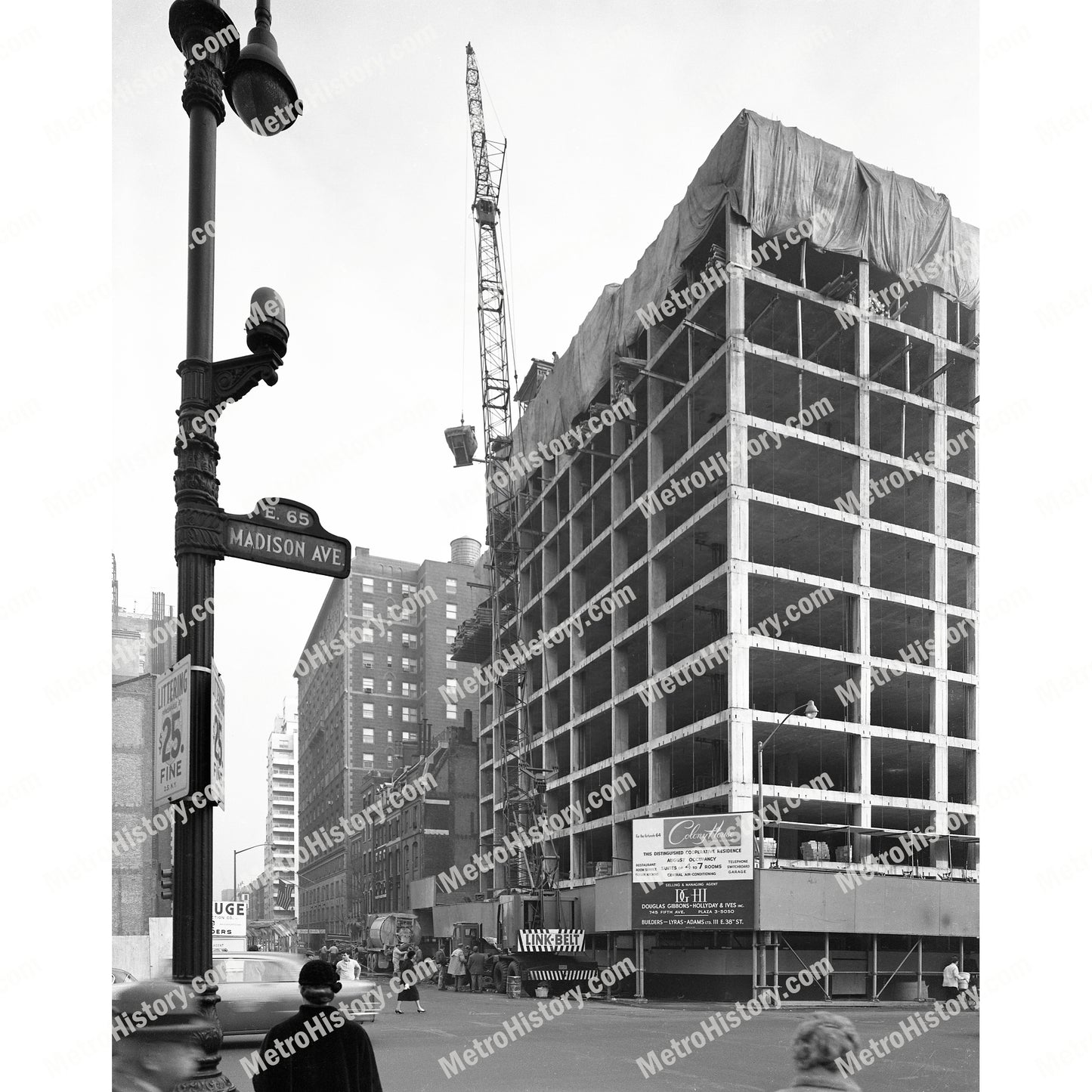 Colony House under construction, 30 East 65th Street at Madison Avenue, Manhattan