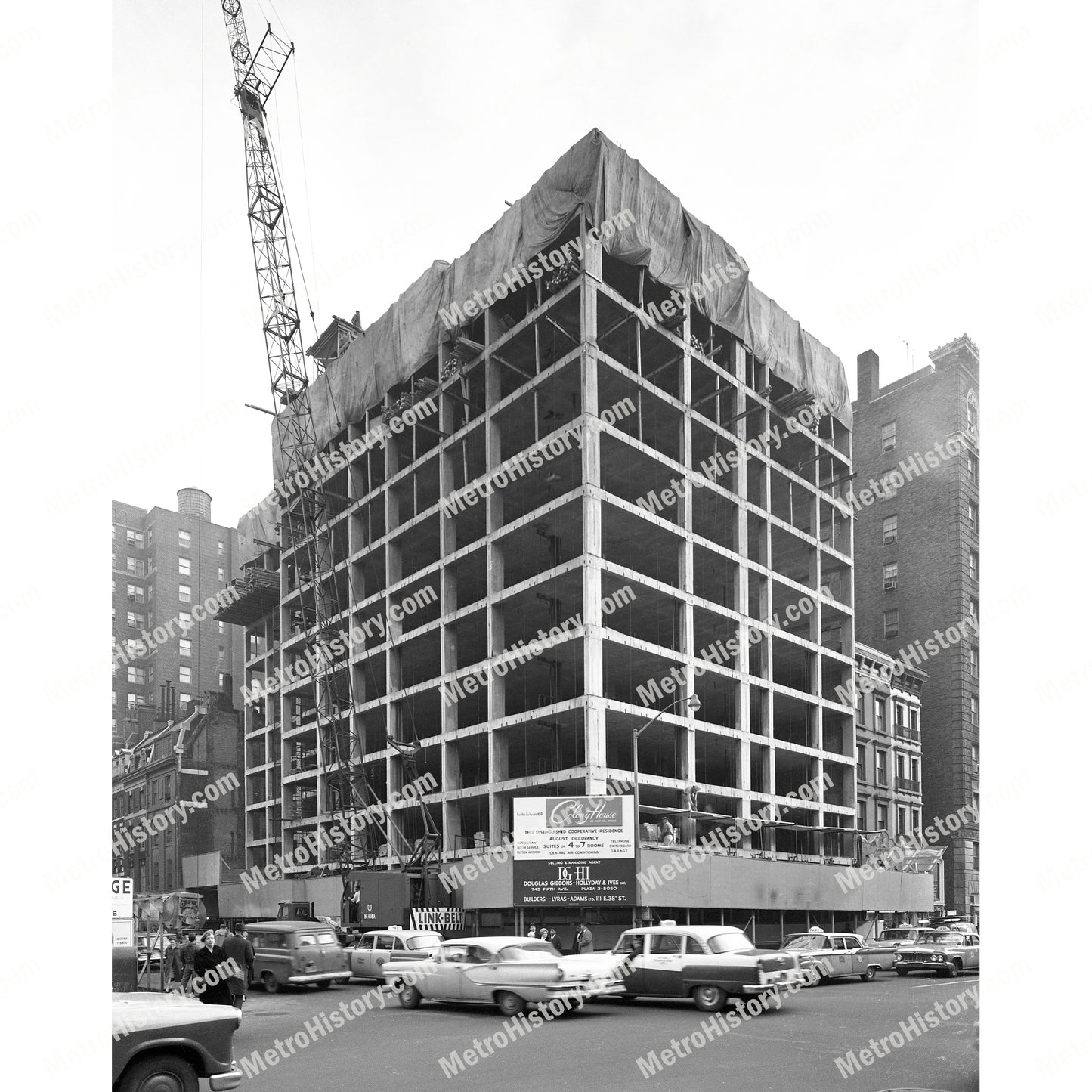 Colony House under construction, 30 East 65th Street at Madison Avenue, Manhattan